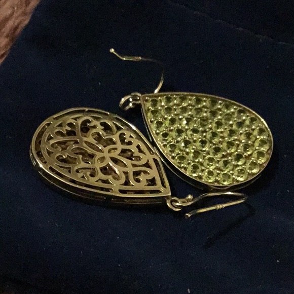 Vintage Michael Valitutti Natural Peridot Sterling Silver Dangle Earrings - Picture 10 of 16